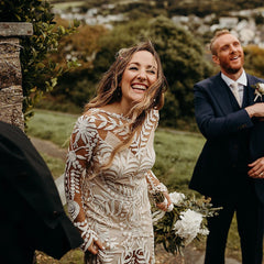 Country Destination Wedding Dress Boho Lace Illusion Mermaid Bridal Gown