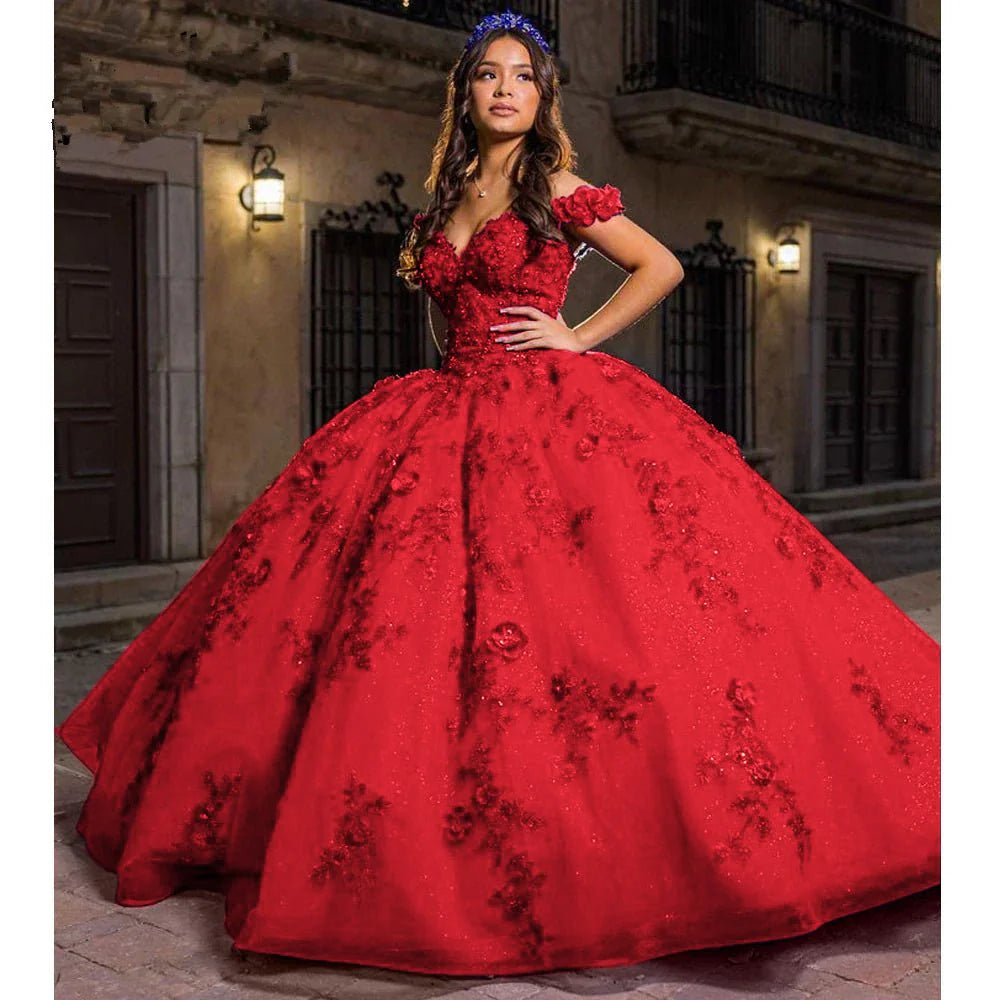 Customized Navy Blue Quinceanera Dresses Beading Flowers Vestidos De 15 Anos