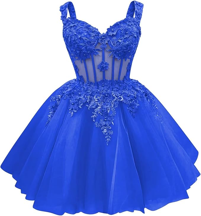 Cute Green Corset Homecoming Dresses Lace Floral Short DAMA Dress