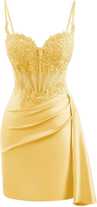 Cute Satin Homecoming Dresses Near Me Lace Corset Cocktail Dress