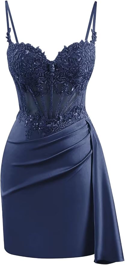 Cute Satin Homecoming Dresses Near Me Lace Corset Cocktail Dress