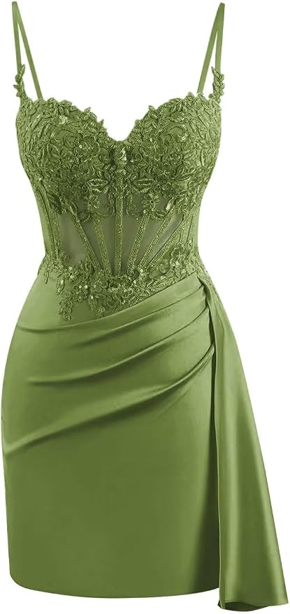 Cute Satin Homecoming Dresses Near Me Lace Corset Cocktail Dress