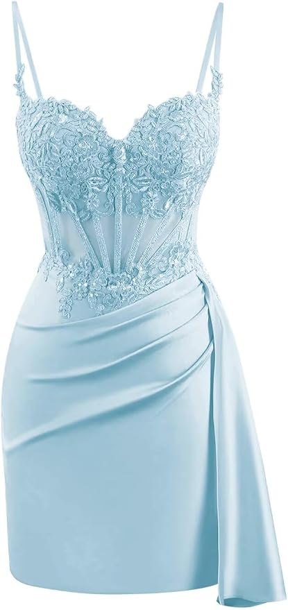 Cute Satin Homecoming Dresses Near Me Lace Corset Cocktail Dress
