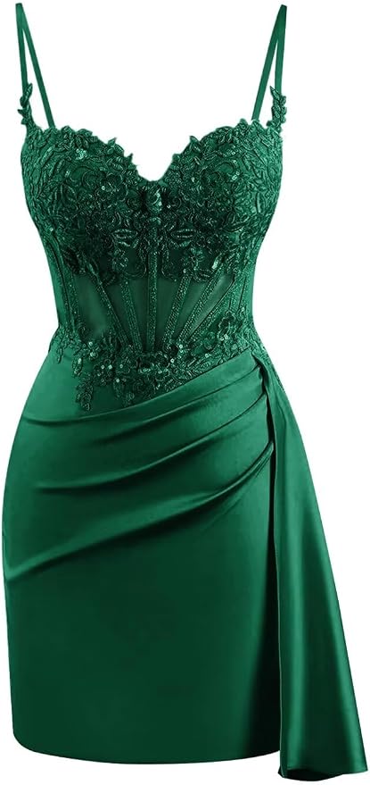 Cute Satin Homecoming Dresses Near Me Lace Corset Cocktail Dress
