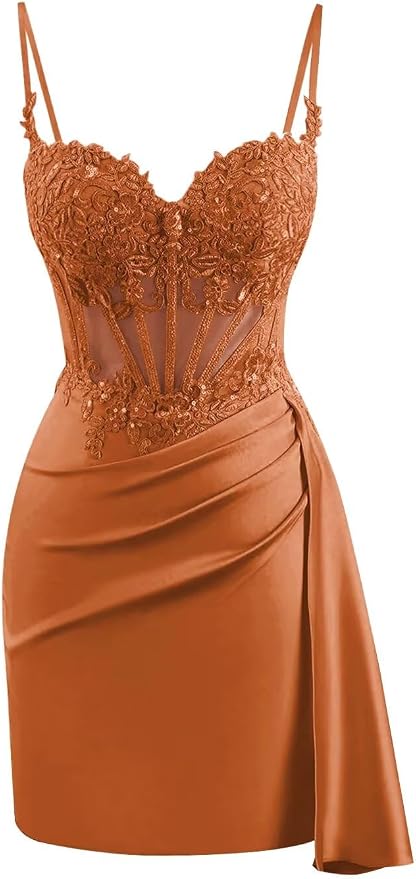 Cute Satin Homecoming Dresses Near Me Lace Corset Cocktail Dress