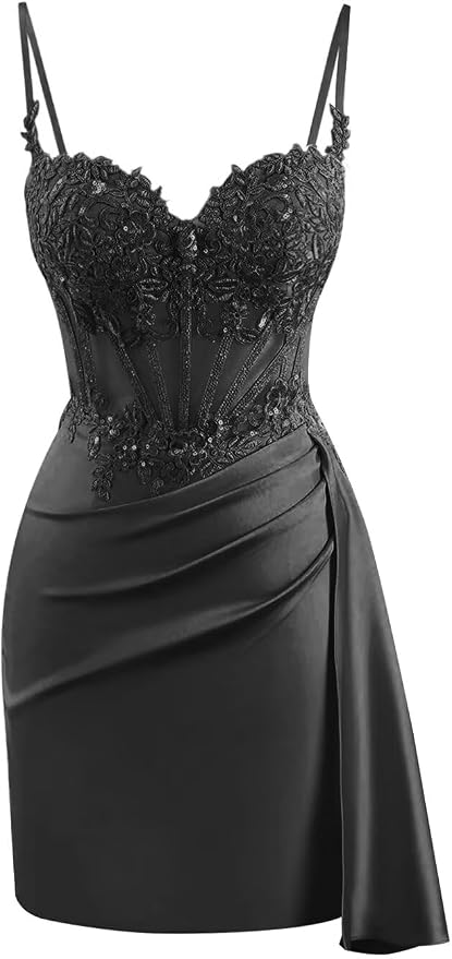 Cute Satin Homecoming Dresses Near Me Lace Corset Cocktail Dress