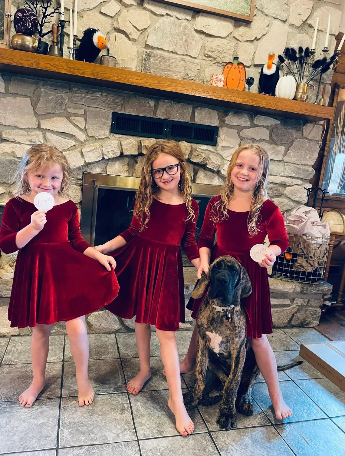 Cute Burgundy Velvet Flower Girl Dress Long Sleeves for Winter Wedding