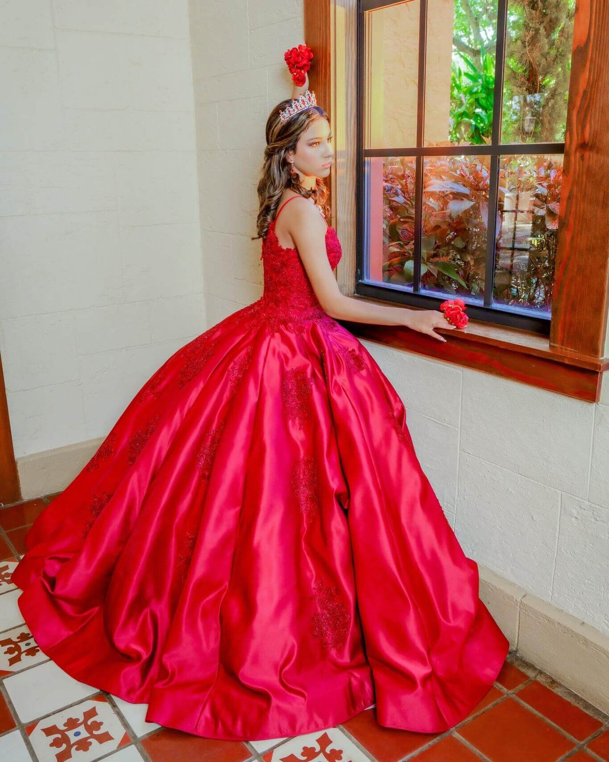 Discount Ball Gown Sweetheart Navy Blue Quince Dress Satin Lace Appliques