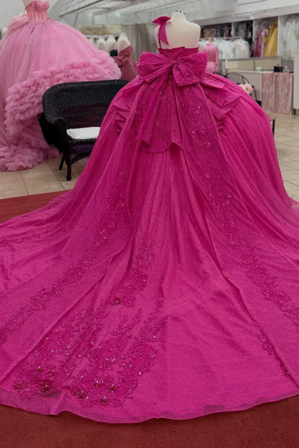 Discount Fuchsia Quinceañera Dress One Shoulder Sleeveless Appliques Beaded