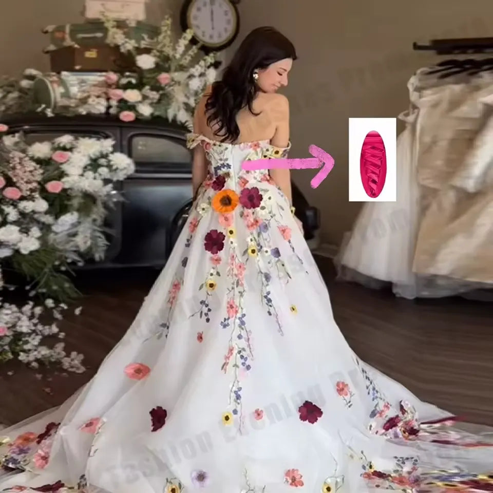 Forla Wedding Dress Tulle Sweetheart with 3D Flowers