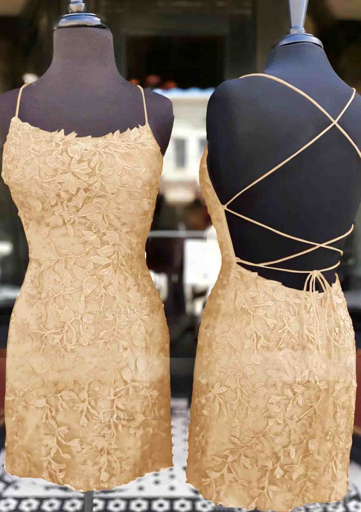 Formal Green Lace Short Homecoming Dresses Graduation Dress