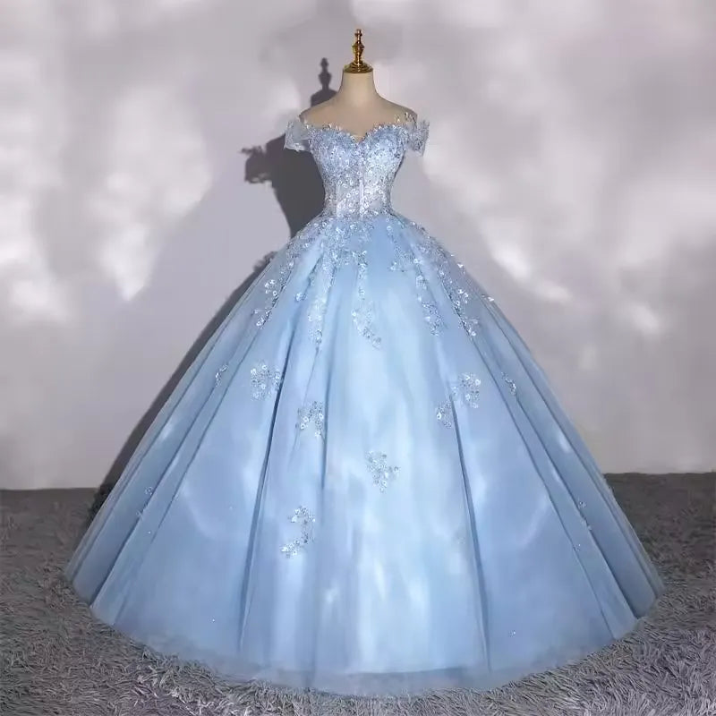 Glitter Emerald Green Quinceanera Dresses Ball Gown Off Shoulder 15 Dress