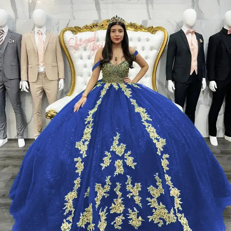 Glitter Off Shoulder Sweet 16 Quinceanera Dresses Emerald Green Bowed