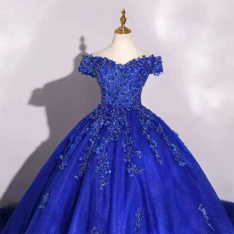 Glitter Emerald Green Quinceanera Dresses Ball Gown Off Shoulder 15 Dress