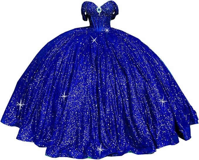Glitter Pearls Pink Quinceanera Dresses Ball Gowns Sweet 15 16 Birthday Dress