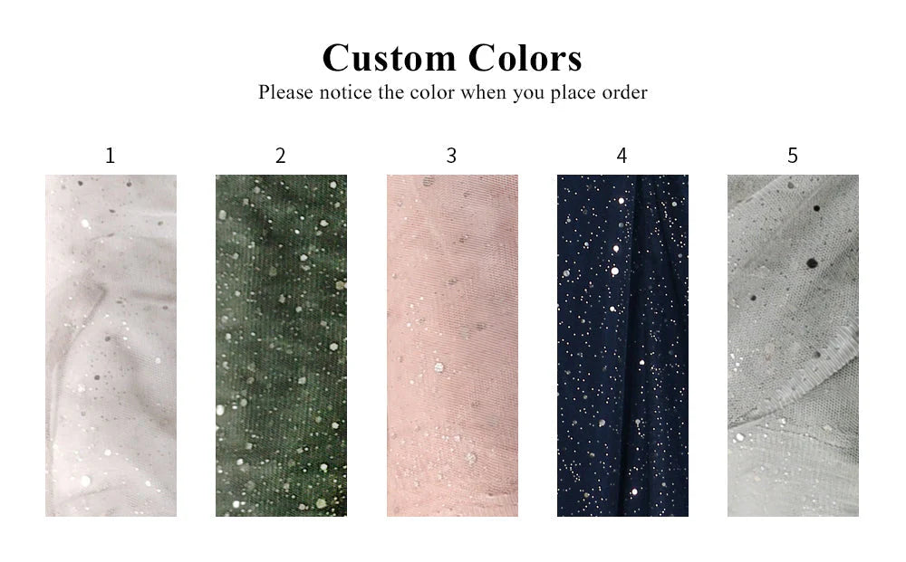 Glitter Starry Women Photography Dress Mesh Long Formal Dress