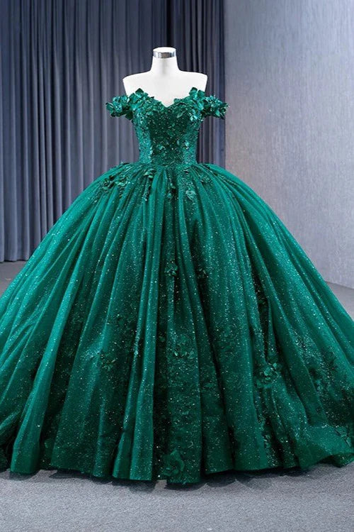 Glitter Sweetheart Dark Green Quinceanera Dress Nearby Appliques Sleeveless
