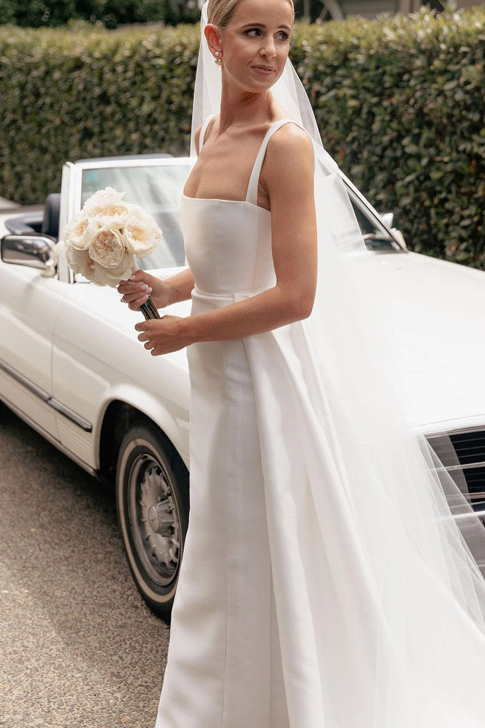 Gorgeous Country Wedding Dress 2025 Satin Mermaid with Detachable Train