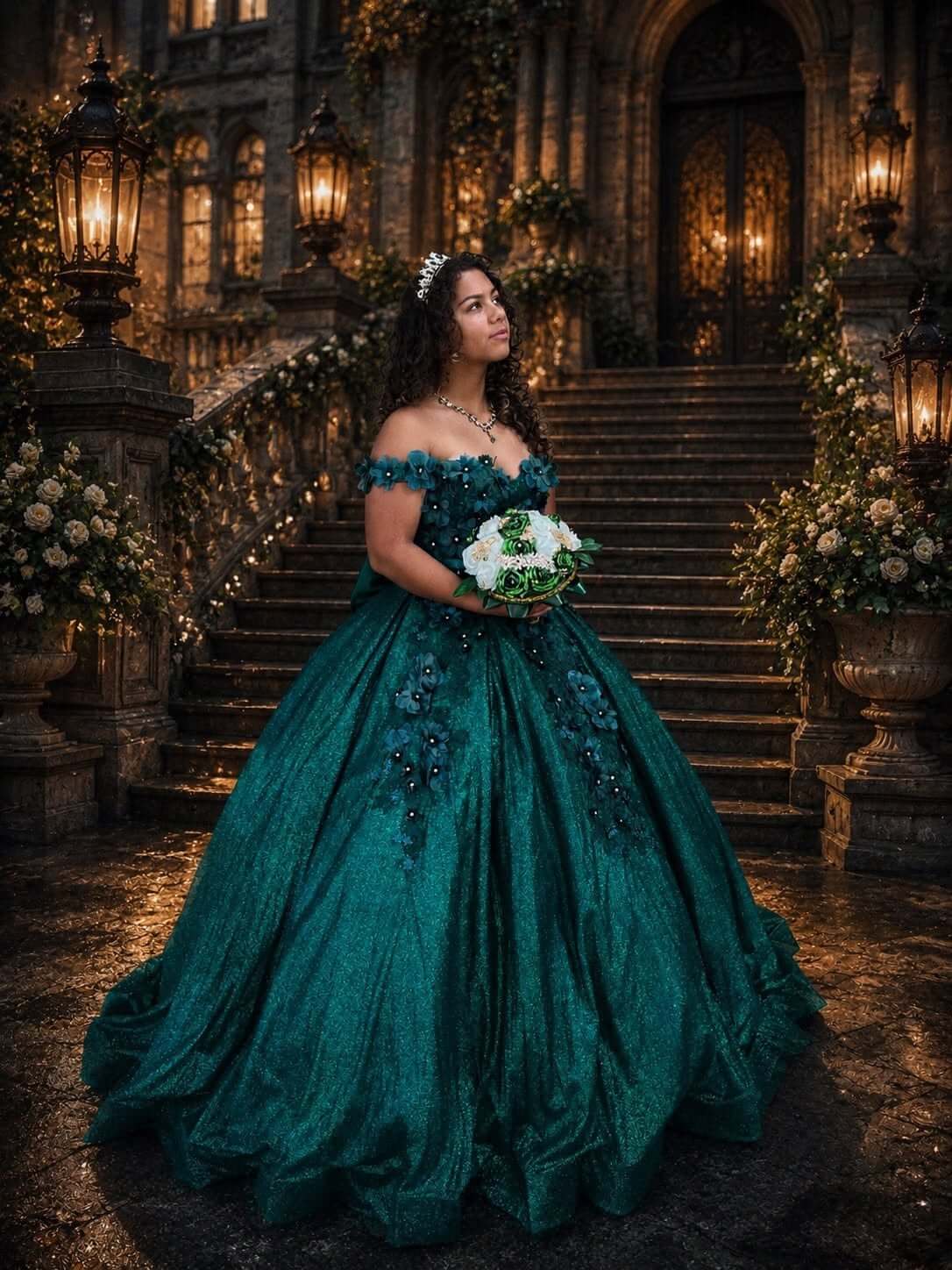 Ball Gown off shoulder Sweet 16 Quinceanera Dresses Beaded