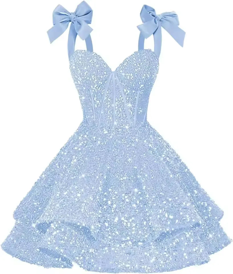 2026 Short Sequin Homecoming Dresses Tiered Cocktail Dress A Line