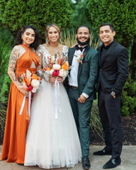 Hot Mismatched Bridesmaid Dress Burnt Orange Mermaid Maxi Dress Mychicdress