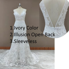 ivory lace wedding dress beach sleeveless open back