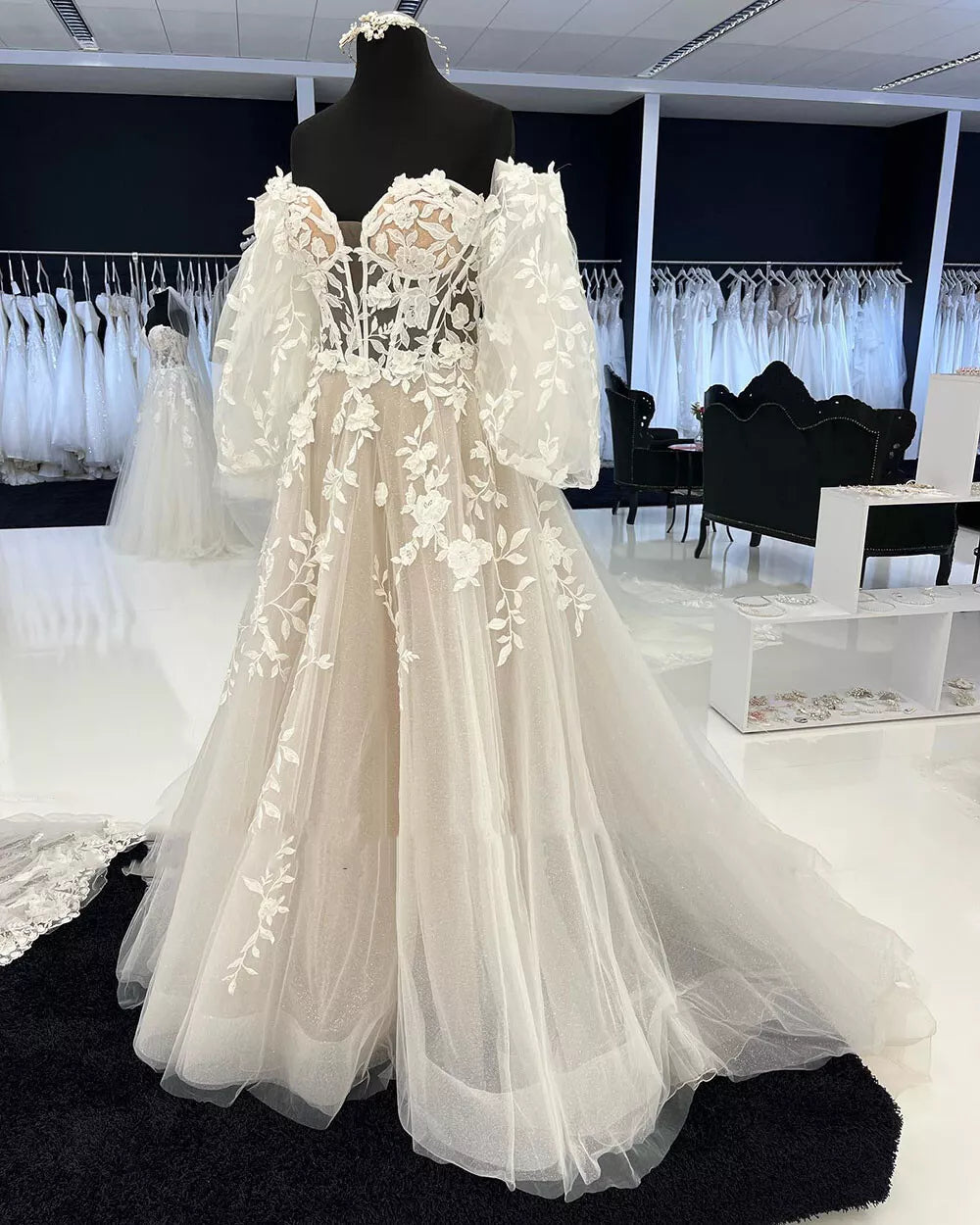 Lace Boho Champagne Beach Wedding Dresses Sweetheart Mychicdress