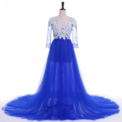 Lace Sleeves Lace Pink Maternity Dresses for Photoshoot Tulle Skirt