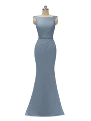 Floor-Length Chiffon Pink Bridesmaid Dress Cheap Sheath/Column Formal Dresses