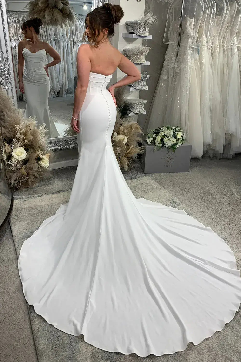 Long Corset Strapless Beach Wedding Dress Mermaid Sweetheart For sale