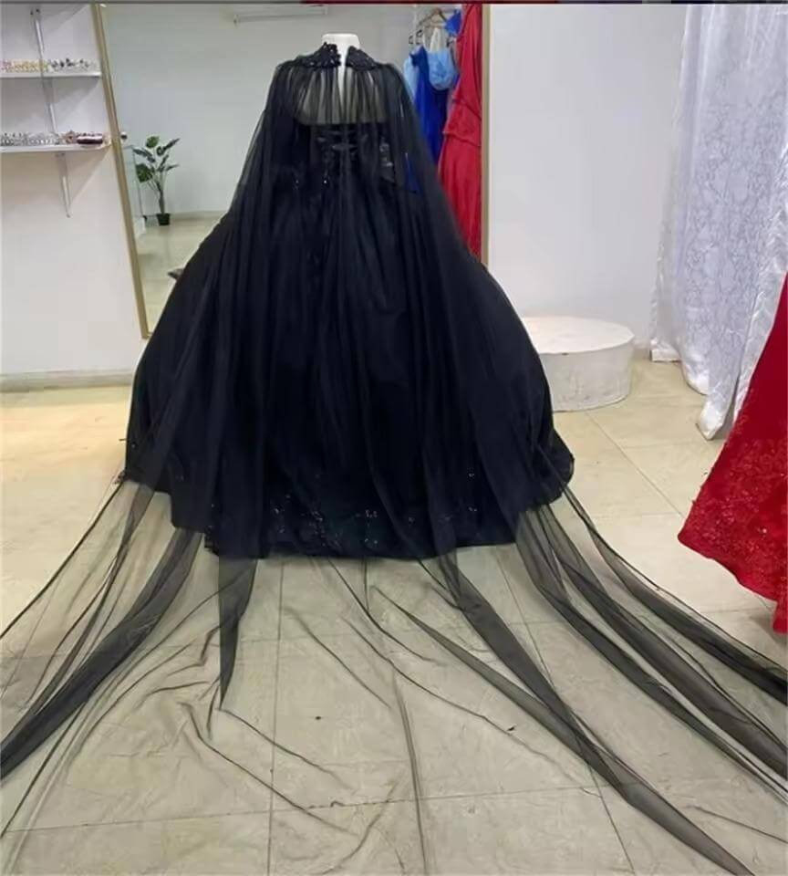 Mexican Black Corset Quinceanera Dresses Off the Shoulder Tulle Clock Applique