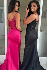 New Black Corset Lace Appliques Formal Dress with Pleated