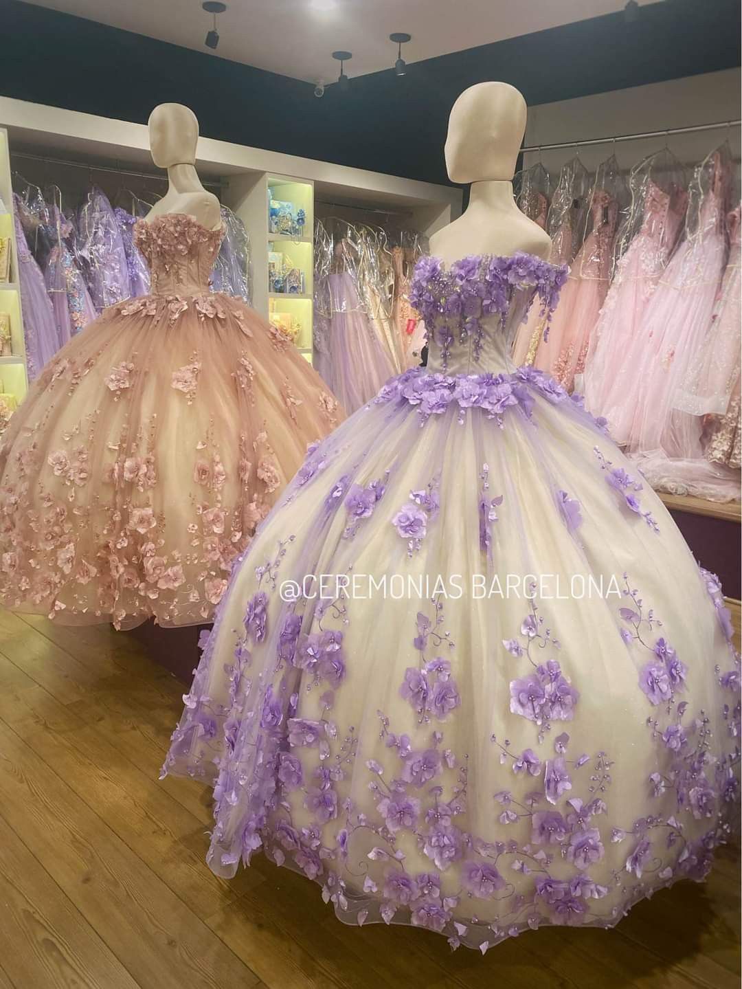 New Quinceanera Dress Plus Size 3D Flowers Pearls