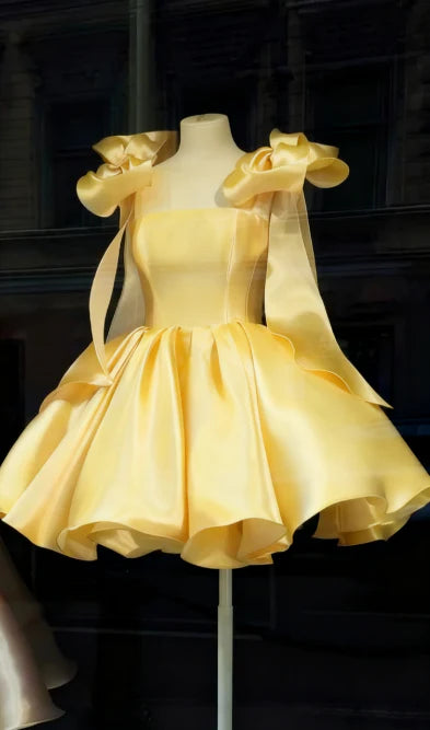 Vestido de fiesta de cumpleaños estilo francés retro con lazo, sin tirantes y abullonado, nuevo estilo 2026
