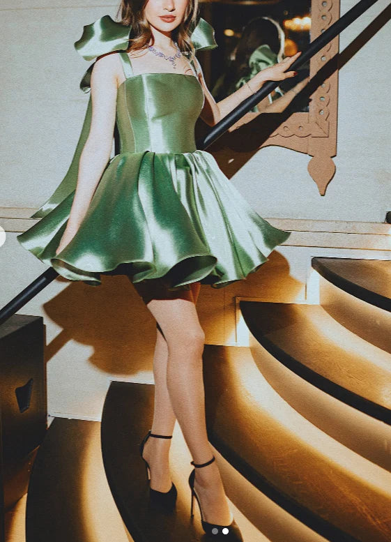 Vestido de fiesta de cumpleaños estilo francés retro con lazo, sin tirantes y abullonado, nuevo estilo 2026