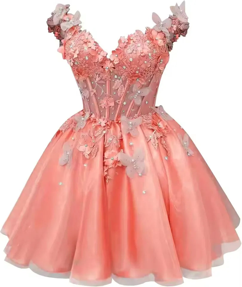 Off Shoulder Hoco Dresses Red Short Tulle DAMA Dress for Quince