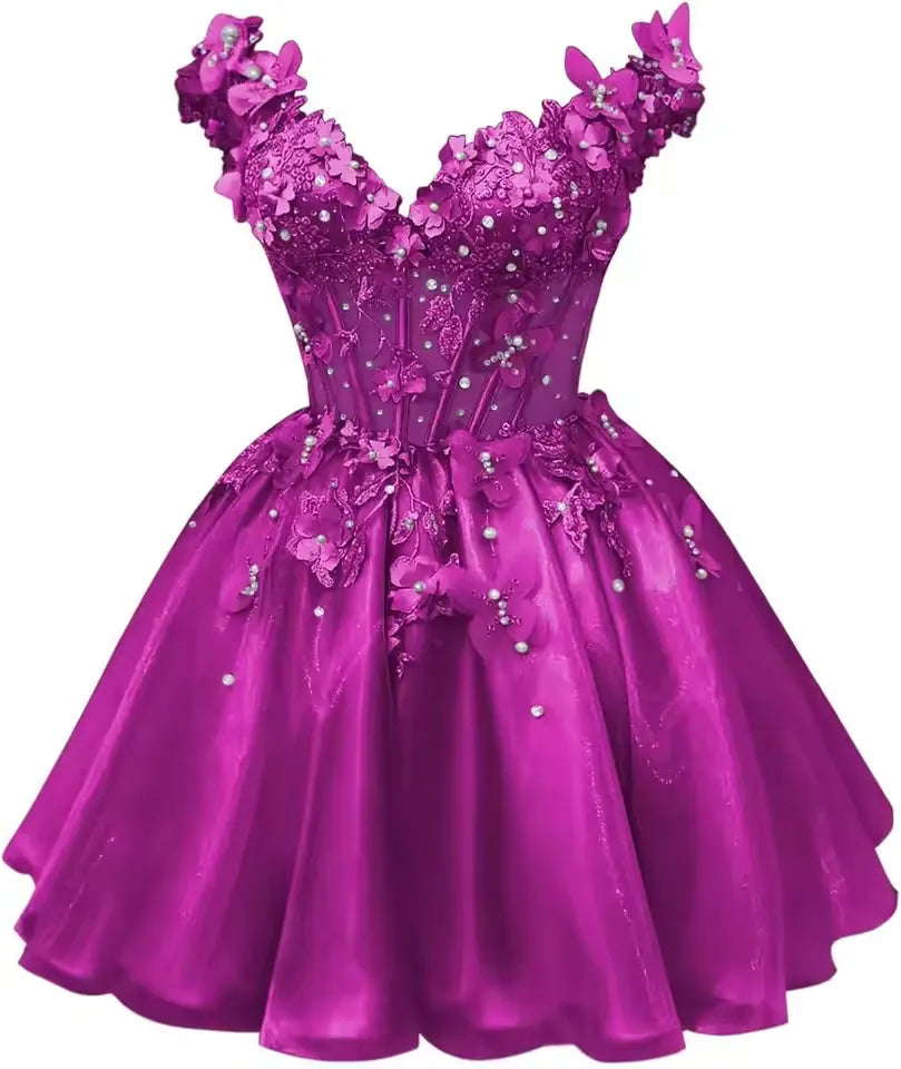 Off Shoulder Hoco Dresses Red Short Tulle DAMA Dress for Quince