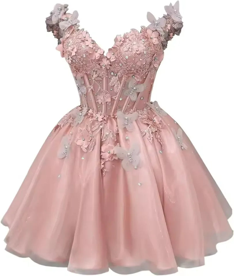 Off Shoulder Hoco Dresses Red Short Tulle DAMA Dress for Quince