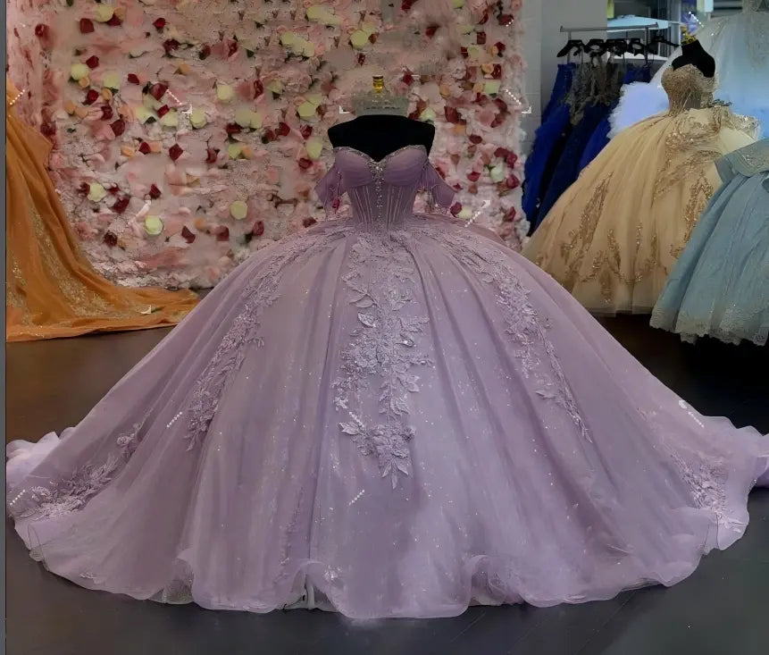 corset quince dress lilac