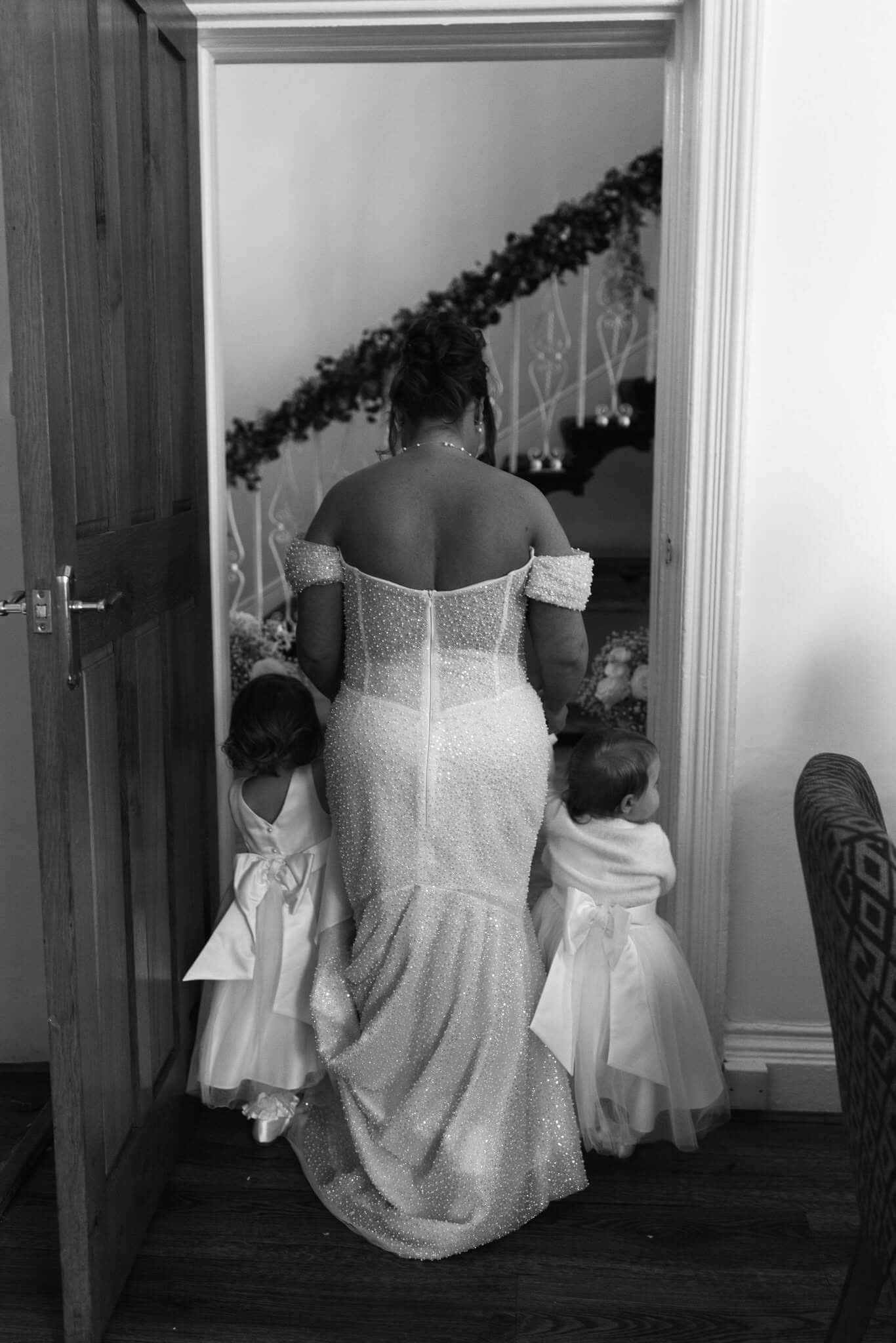 Off-Shoulder Mermaid Garden Corset Pearls Wedding Dress
