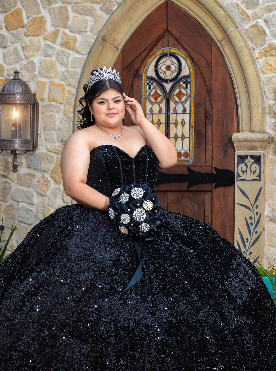 Plus Size Sequin Quinceanera Sweet 16 Dresses with Bubble Sleeves