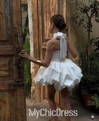 Pretty High Neck Satin Sleeveless White Satin Flower Girl Dress