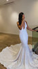White Iridescent Sequin Prom Dress Straps