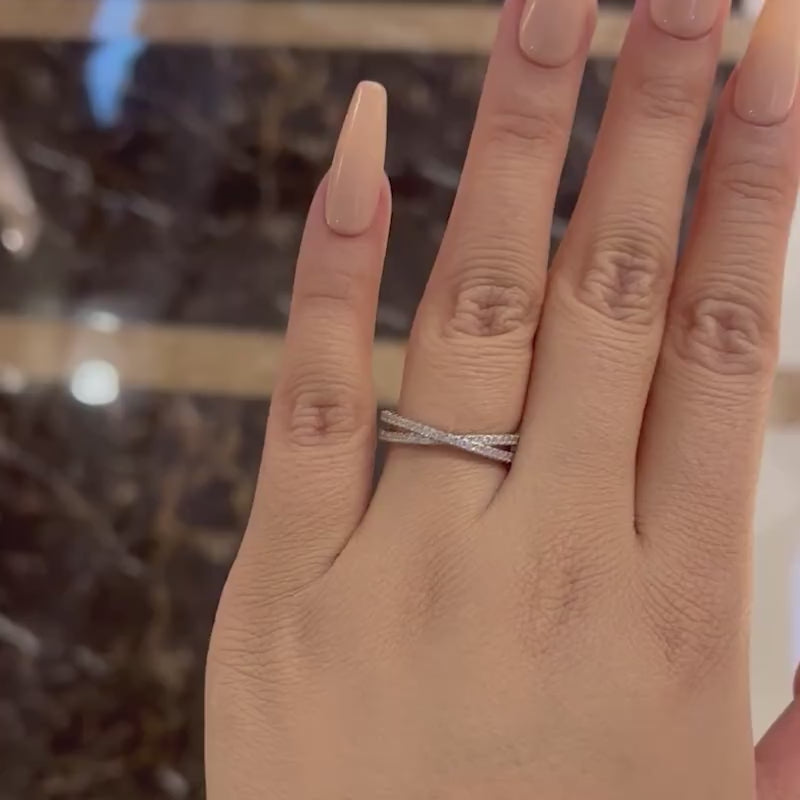 Affordable X Criss Cross Women Wedding Band For Sale Mychicdress