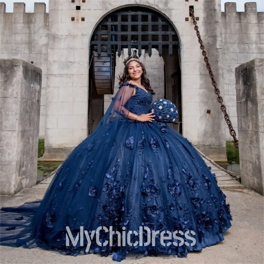 Princess Navy Blue Quinceanera Dress Near me