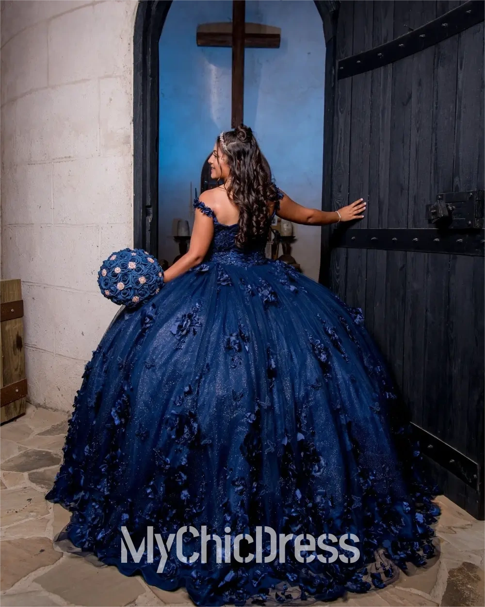Princess Navy Blue Quinceanera Dresses Near me