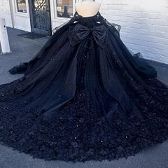 Princess Gothic Black Quinceanera Dresses For Sweet 16 Girls Mychicdress