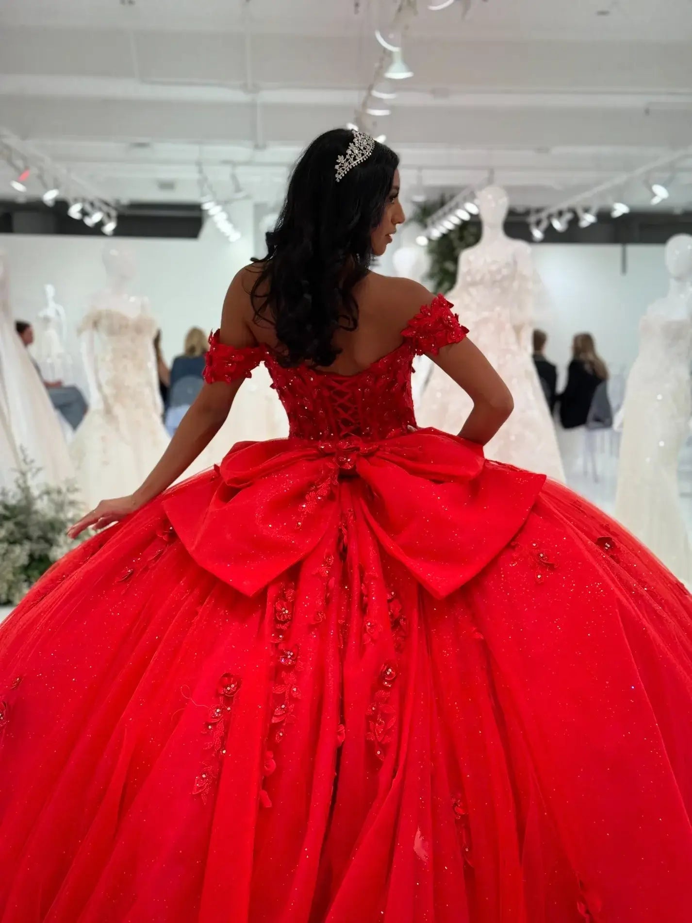 Princess Red Ball Gown Quince Dresses Appliqued Sweet 16 Gowns