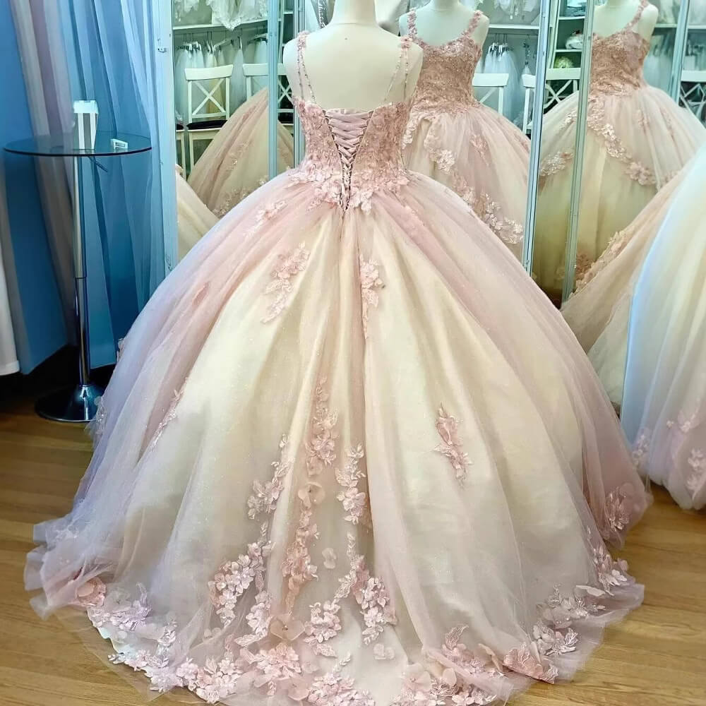 Off the Shoulder Flowers Beaded Royal Blue Ball Gown Quinceanera Dresses