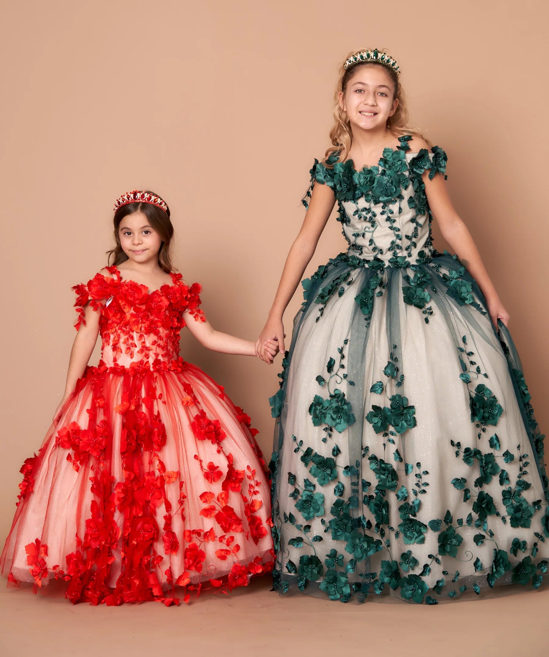 Cute Mini Burgundy Quinceanera Dresses 3D Flowers Pageant Girl Dresses